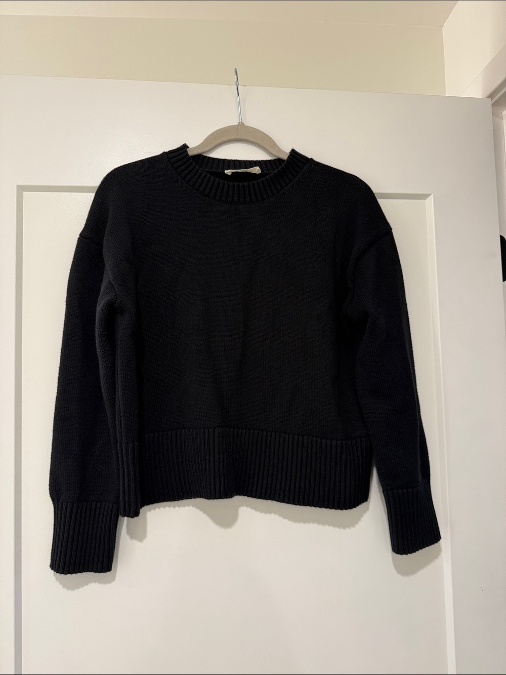 Classic Black Crewneck Women's Sweater